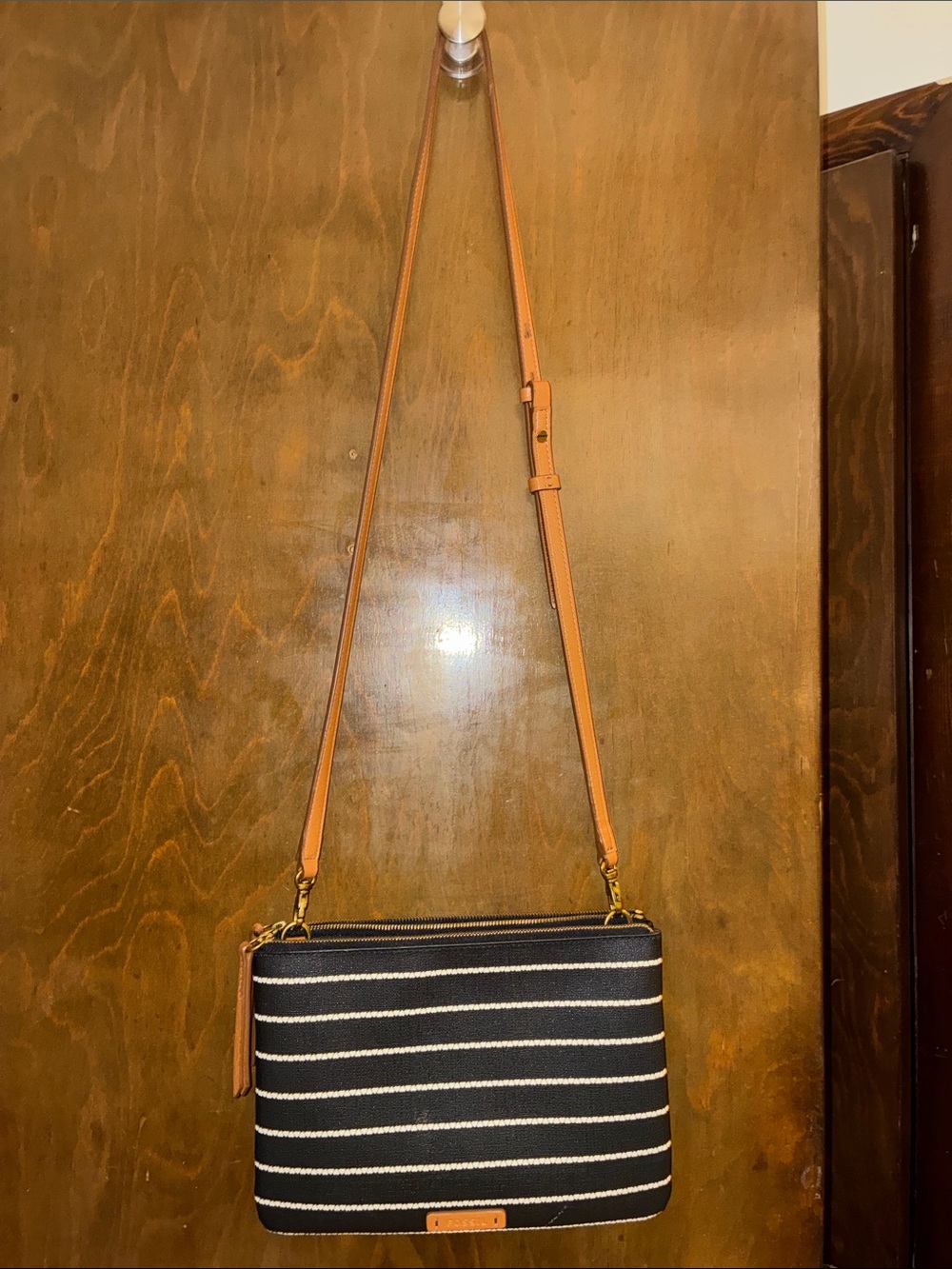 Fossil Women's Devon Heart Stripe Crossbody Handbag